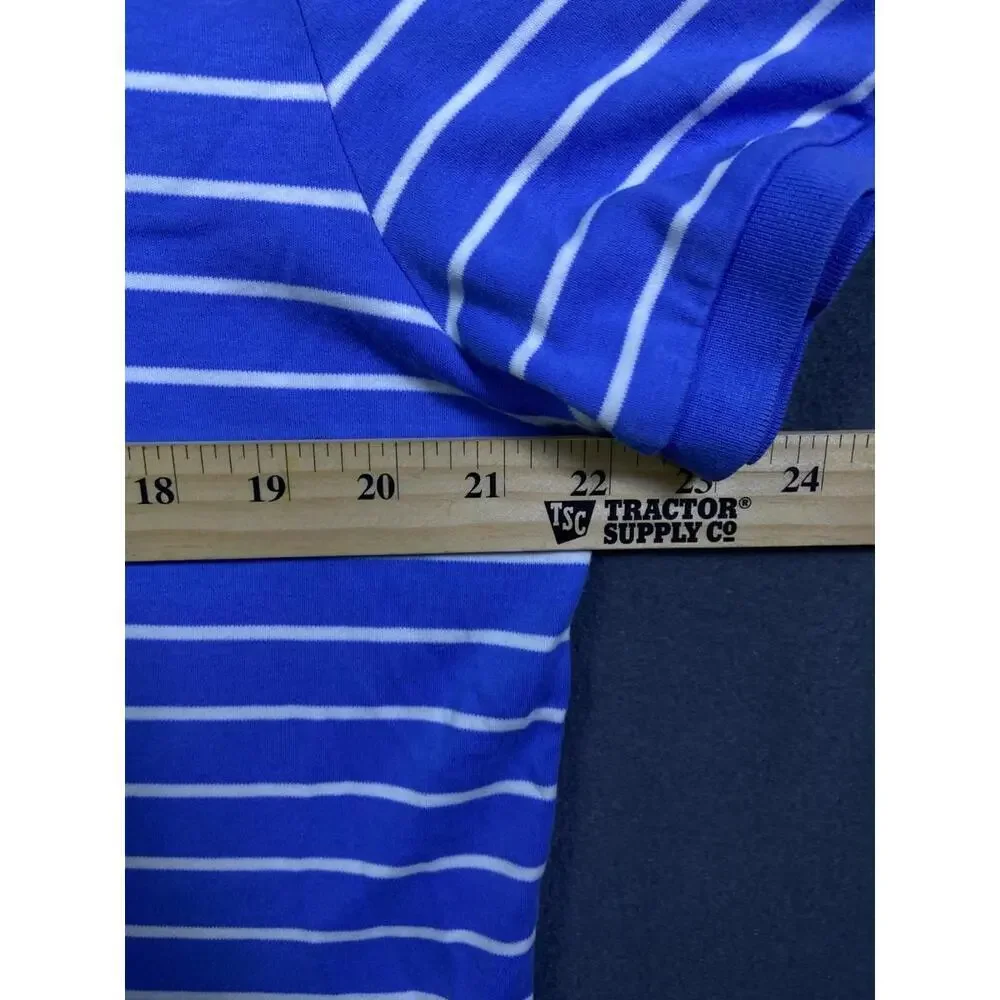 Polo Ralph Lauren Custom Fit 22x24.5 Golf Shirt Men’s Size L Blue White Stripes